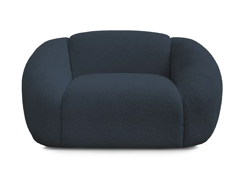 Sessel BOBOCHIC TINA Boucle-Stoff dunkelblau