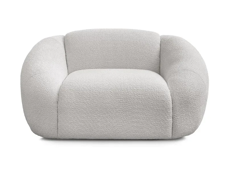 Sessel BOBOCHIC TINA Boucle-Stoff hellgrau