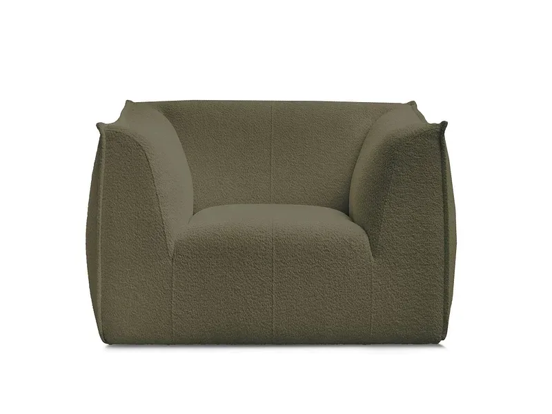 Sessel BOBOCHIC GIORGIA Boucle-Stoff grün