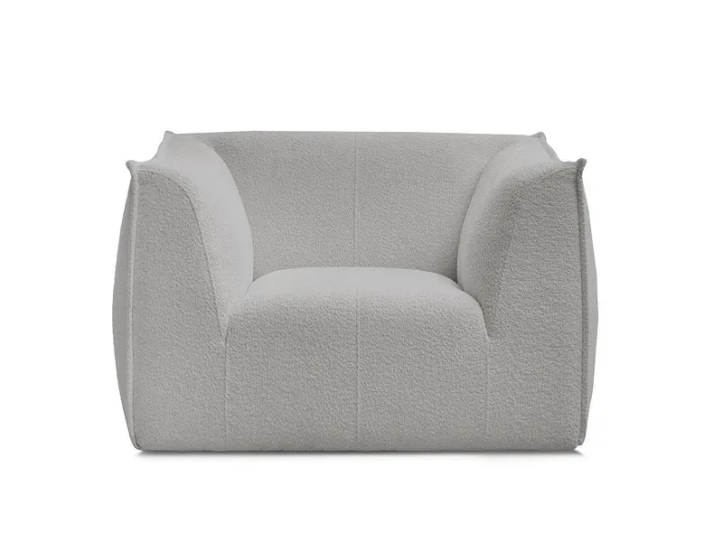 Sessel BOBOCHIC GIORGIA Boucle-Stoff hellgrau