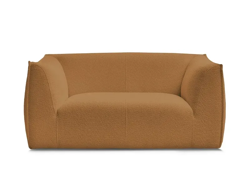 2er Sofa BOBOCHIC GIORGIA Boucle-Stoff gelb