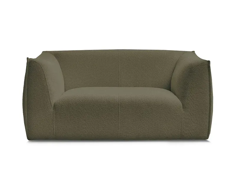 2er Sofa BOBOCHIC GIORGIA Boucle-Stoff grün