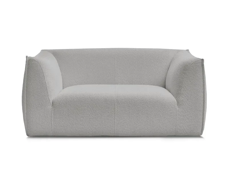 2er Sofa BOBOCHIC GIORGIA Boucle-Stoff hellgrau