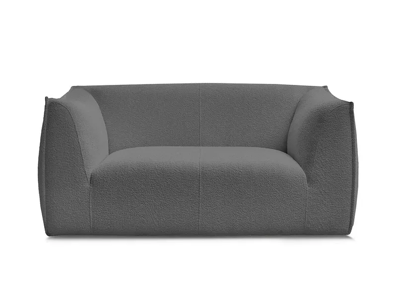 2er Sofa BOBOCHIC GIORGIA Boucle-Stoff dunkelgrau