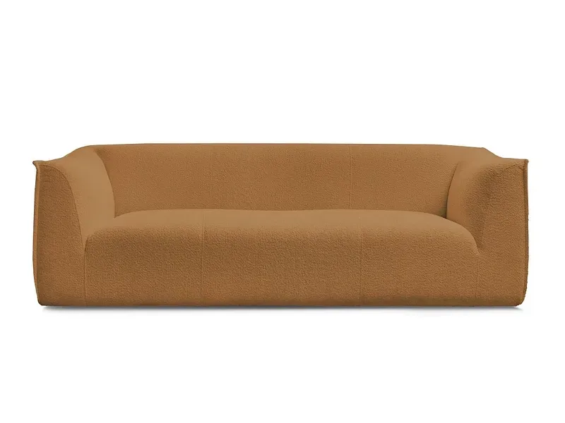 3er Sofa BOBOCHIC GIORGIA Boucle-Stoff gelb