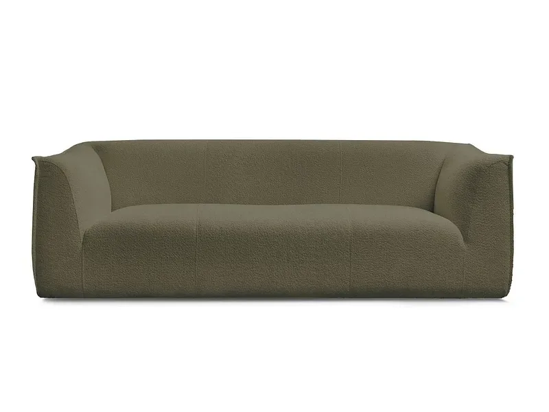 3er Sofa BOBOCHIC GIORGIA Boucle-Stoff grün