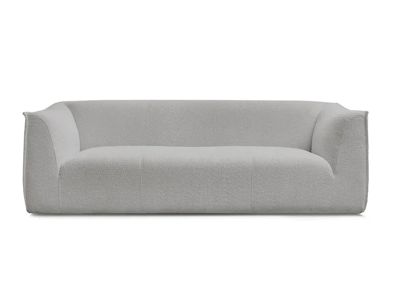 3er Sofa BOBOCHIC GIORGIA Boucle-Stoff hellgrau