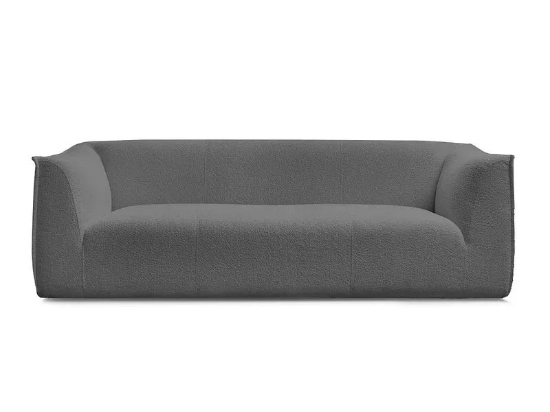 3er Sofa BOBOCHIC GIORGIA Boucle-Stoff dunkelgrau