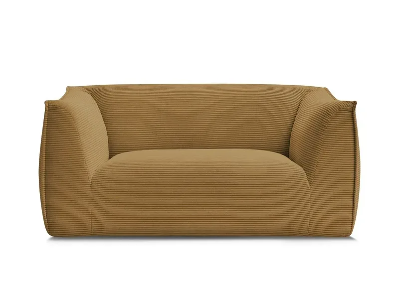 2er Sofa BOBOCHIC GIORGIA Cord-Stoff gelb
