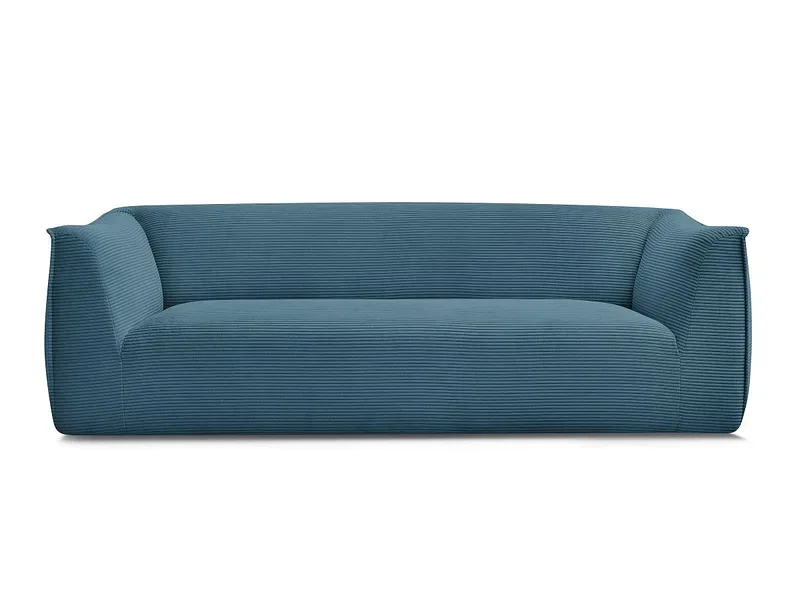 3er Sofa BOBOCHIC GIORGIA Cord-Stoff hellblau
