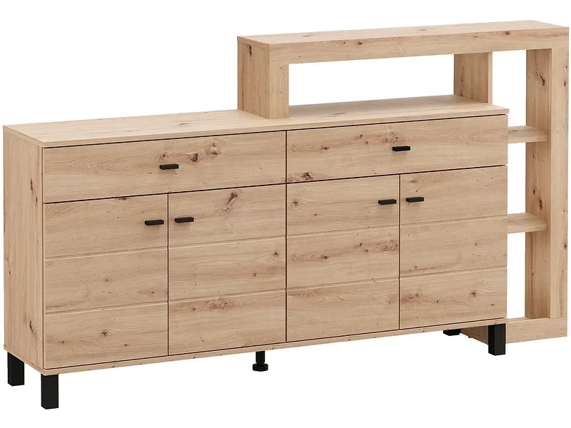 Kommode SARK 4 Türen 2 Schubladen 35x183x100.5cm artisan eiche melamin