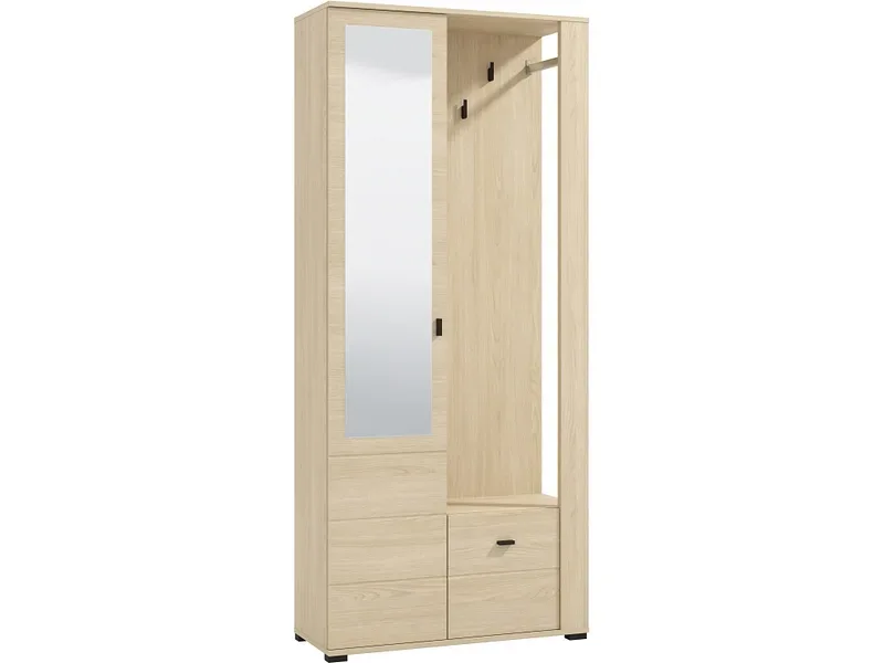 Garderobe DRAKE 86.2x35.2x197.2cm eiche gebleicht