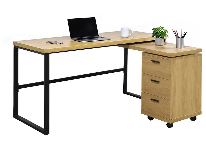 Drehbarer Eckschreibtisch CHICAGO 130x140x74.5cm artisan eiche