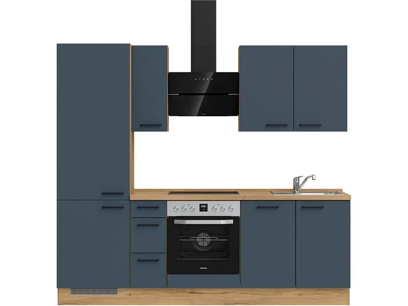 Komplette Küche MODUSET EASYTOUCH PREMIUM Fjordblau 60x240cm