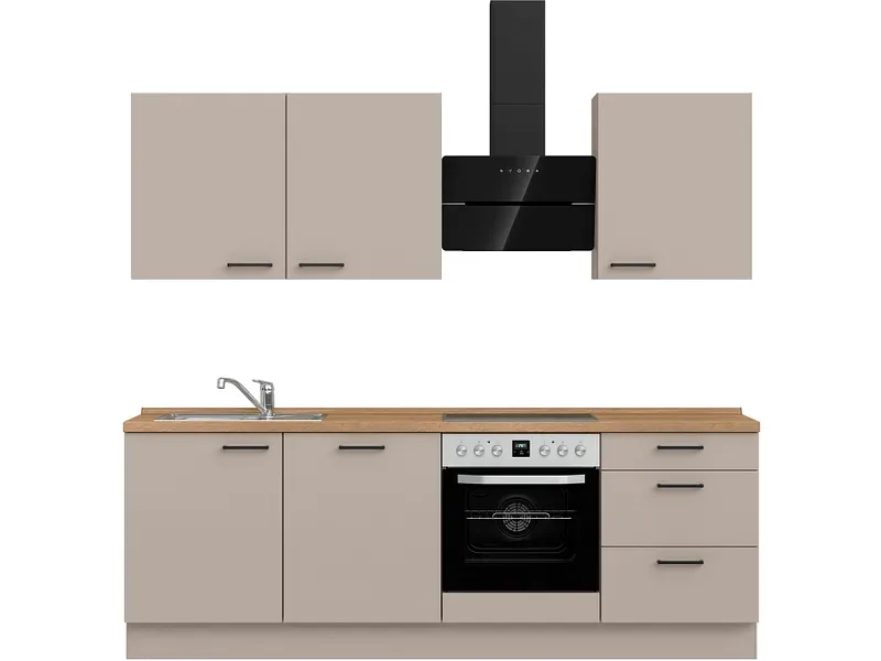 Komplette Küche MODUSET EASYTOUCH PREMIUM Sand ultramatt 60x240cm