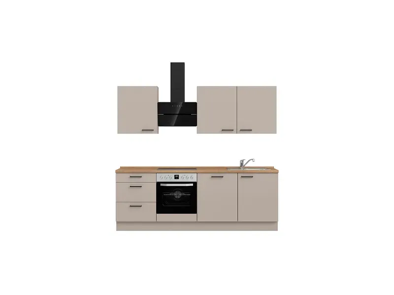 Komplette Küche MODUSET EASYTOUCH PREMIUM Sand ultramatt 60x240cm
