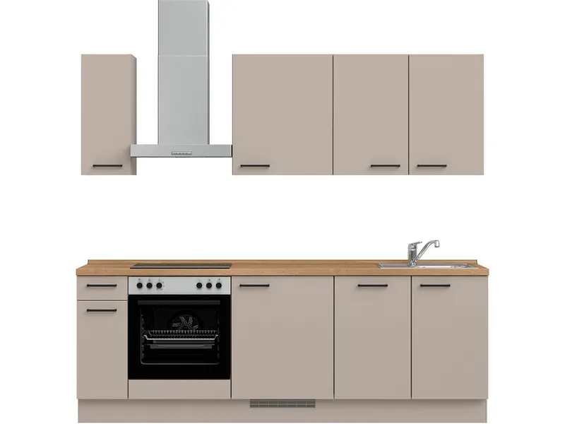 Komplette Küche MODUSET EASYTOUCH CLASSIC Sand ultramatt 60x240cm