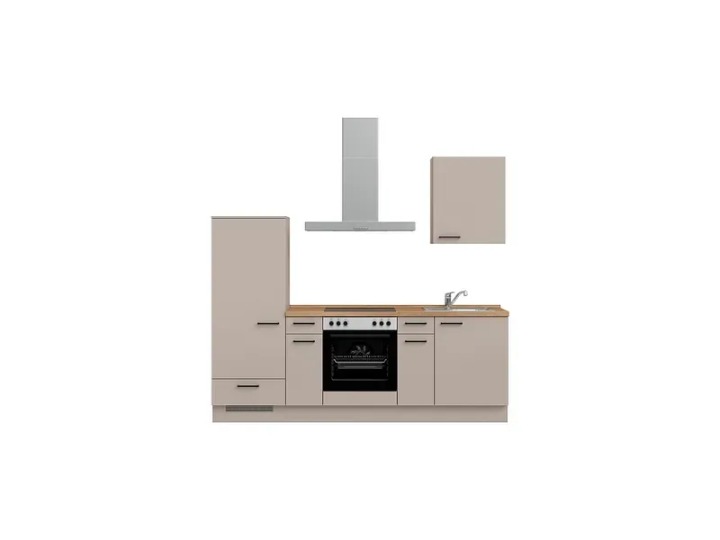 Komplette Küche mit Elektrogeräten MODUSET EASYTOUCH CLASSIC Sand ultramatt 60x240cm