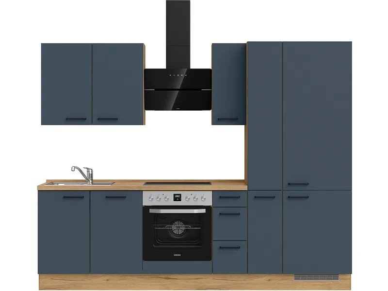 Komplette Küche MODUSET EASYTOUCH PREMIUM Fjordblau 60x270cm