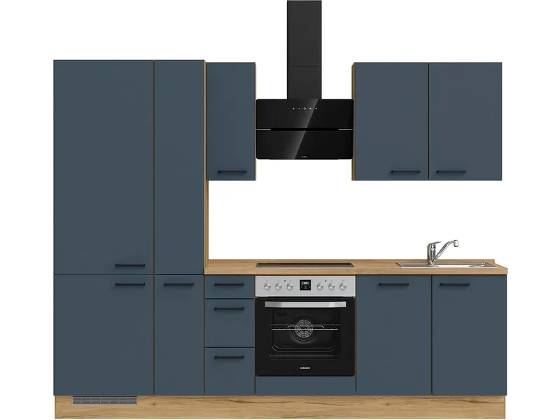 Komplette Küche MODUSET EASYTOUCH PREMIUM Fjordblau 60x270cm