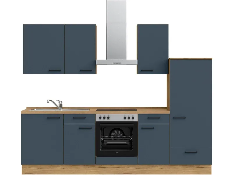 Komplette Küche MODUSET EASYTOUCH CLASSIC Fjordblau 60x270cm
