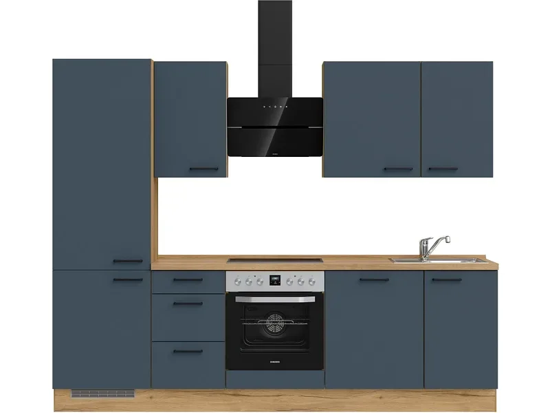 Komplette Küche MODUSET EASYTOUCH PREMIUM Fjordblau 60x270cm