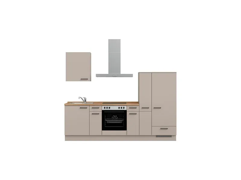 Komplette Küche mit Elektrogeräten MODUSET EASYTOUCH CLASSIC Sand ultramatt 60x270cm