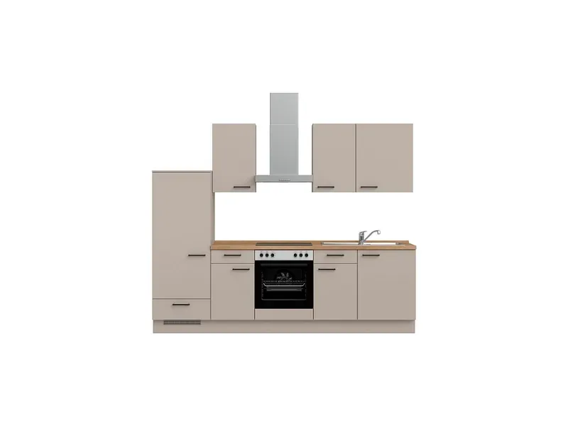 Komplette Küche mit Elektrogeräten MODUSET EASYTOUCH CLASSIC Sand ultramatt 60x270cm