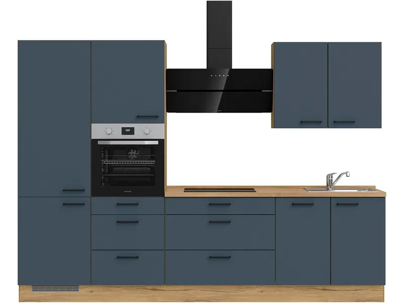 Komplette Küche MODUSET EASYTOUCH PREMIUM Fjordblau 60x300cm