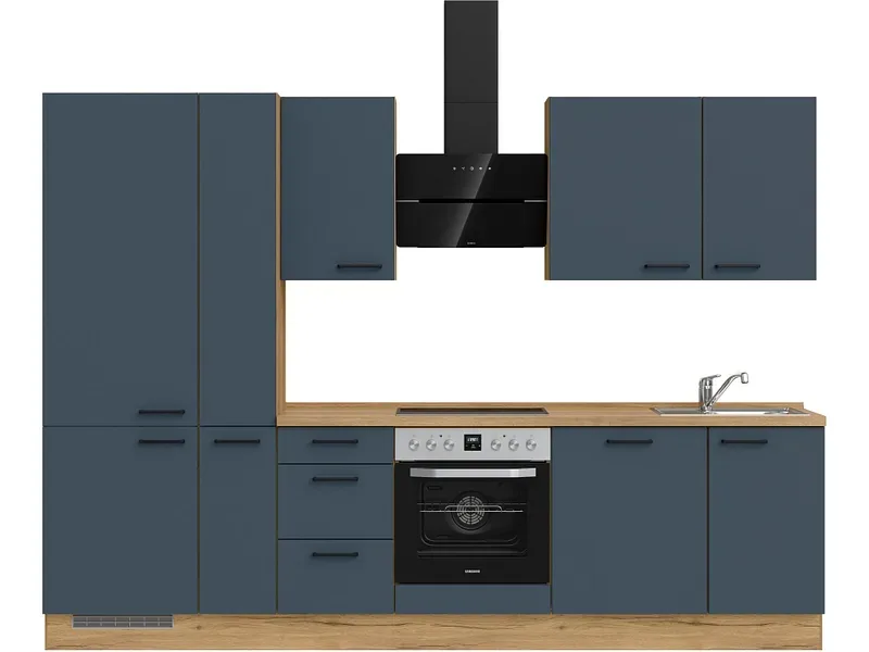 Komplette Küche MODUSET EASYTOUCH PREMIUM Fjordblau 60x300cm