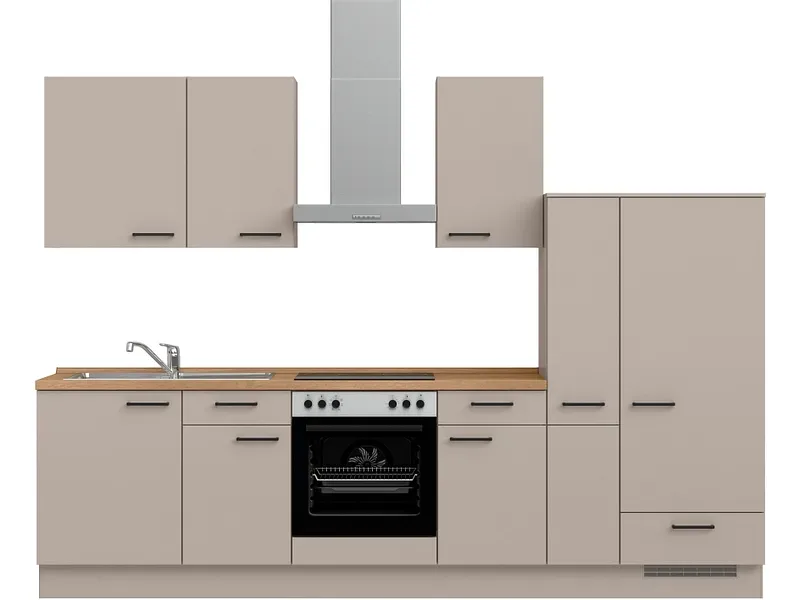 Komplette Küche mit Elektrogeräten MODUSET EASYTOUCH CLASSIC Sand ultramatt 60x300cm