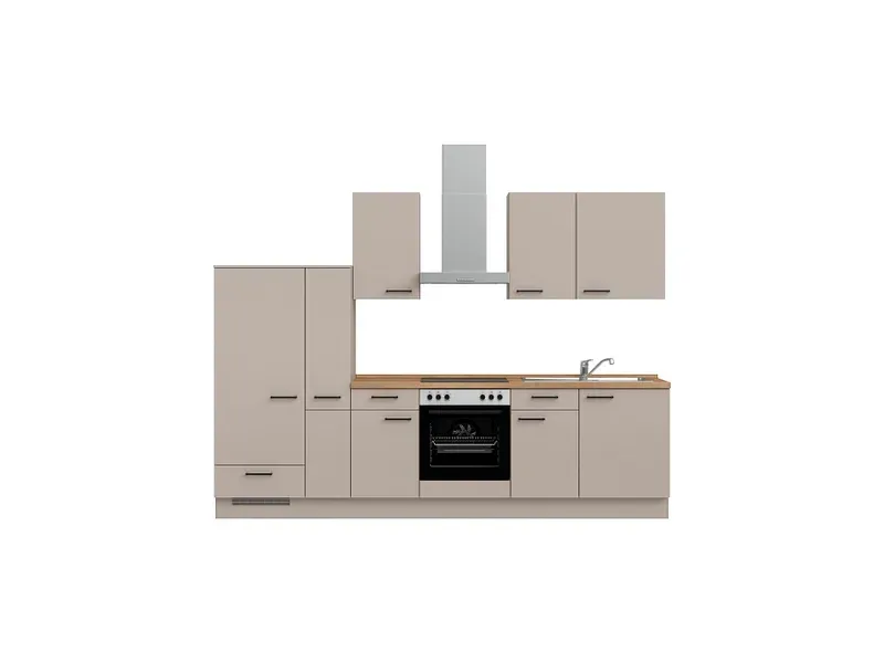 Komplette Küche mit Elektrogeräten MODUSET EASYTOUCH CLASSIC Sand ultramatt 60x300cm
