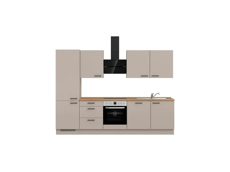 Komplette Küche mit Elektrogeräten MODUSET EASYTOUCH PREMIUM Sand ultramatt 60x300cm
