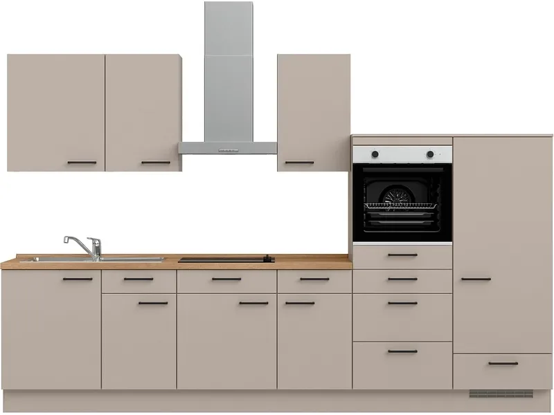Komplette Küche MODUSET EASYTOUCH CLASSIC Sand ultramatt 60x330cm