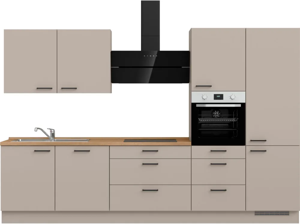 Komplette Küche mit Elektrogeräten MODUSET EASYTOUCH PREMIUM Sand ultramatt 60x330cm