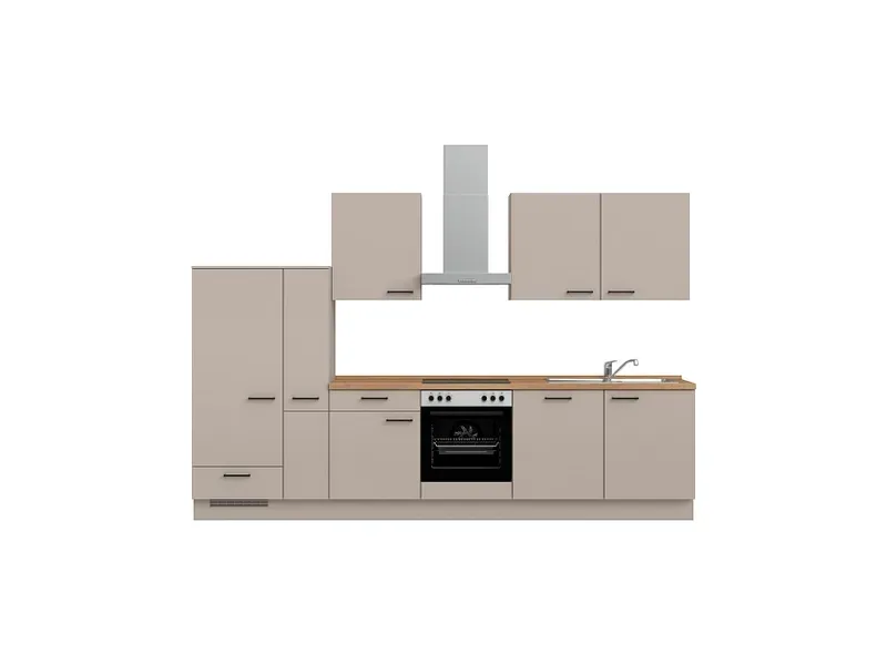 Komplette Küche mit Elektrogeräten MODUSET EASYTOUCH CLASSIC Sand ultramatt 60x330cm