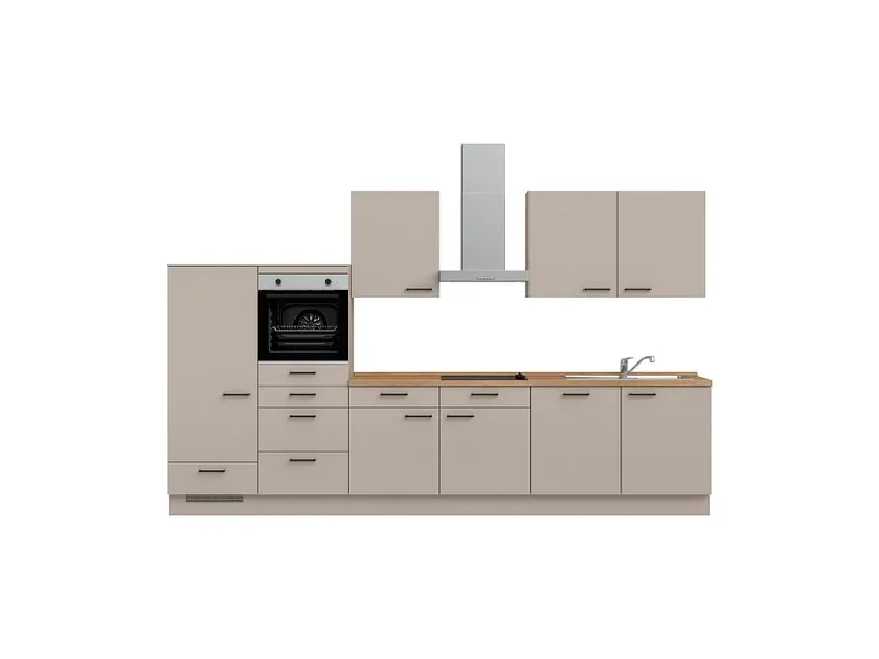 Komplette Küche MODUSET EASYTOUCH CLASSIC Sand ultramatt 60x360cm
