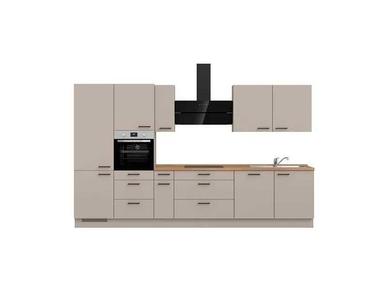 Komplette Küche mit Elektrogeräten MODUSET EASYTOUCH PREMIUM Sand ultramatt 60x360cm