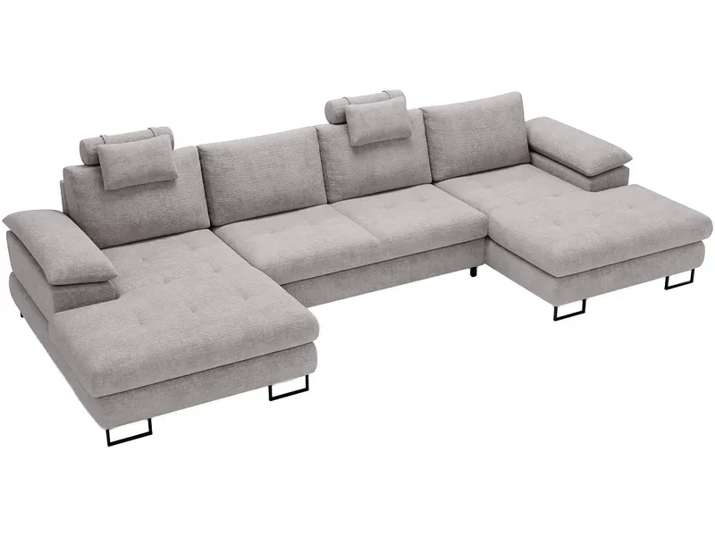 Ecksofa CUBA Stoff hellgrau