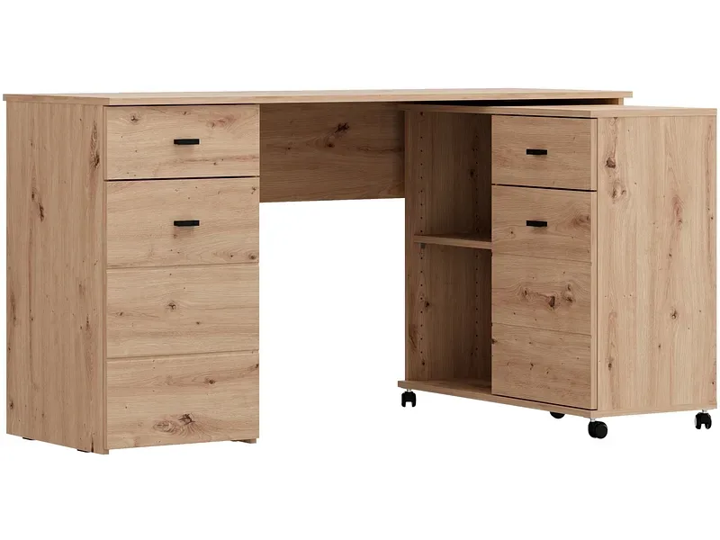 Drehbarer Eckschreibtisch CARDANO 139x50.2x76.7cm artisan eiche