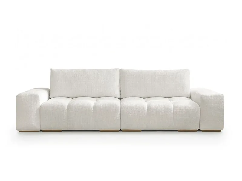 3er Sofa BOBOCHIC ANAKIN Stoff mit Textur weiss