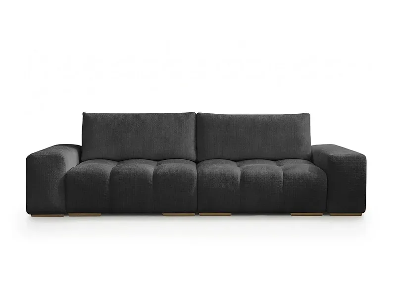 3er Sofa BOBOCHIC ANAKIN Stoff mit Textur schwarz