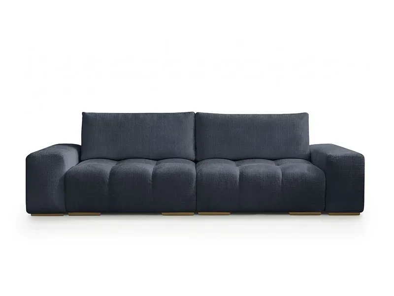 3er Sofa BOBOCHIC ANAKIN Stoff mit Textur dunkelblau