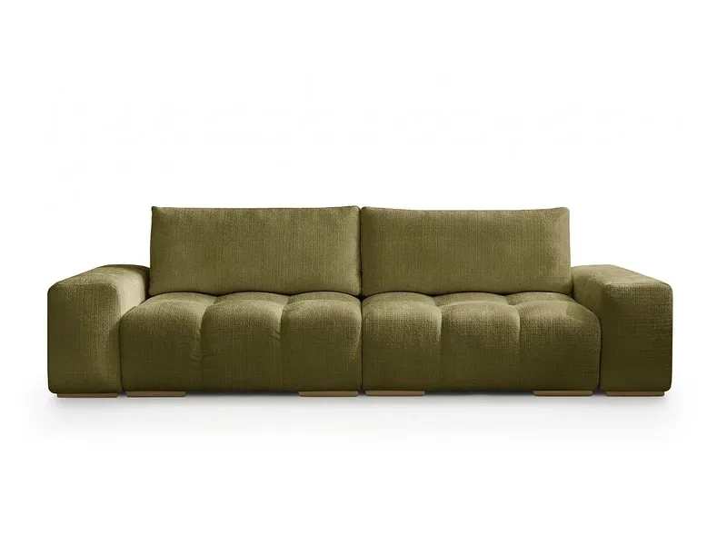 3er Sofa BOBOCHIC ANAKIN Stoff mit Textur grün