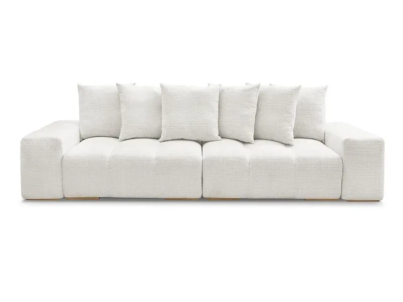 3er Sofa BOBOCHIC ANAKIN Stoff mit Textur weiss