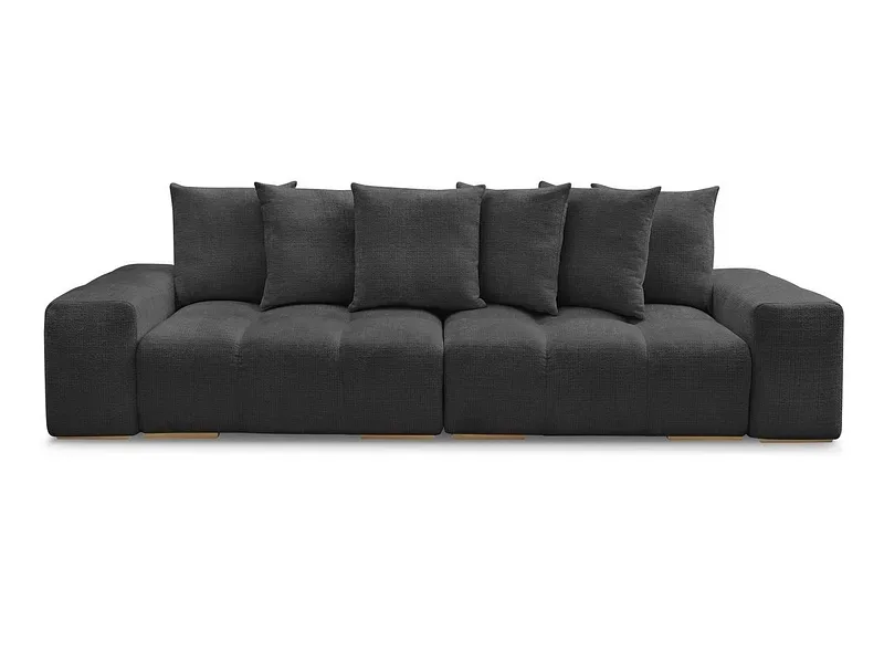 3er Sofa BOBOCHIC ANAKIN Stoff mit Textur schwarz