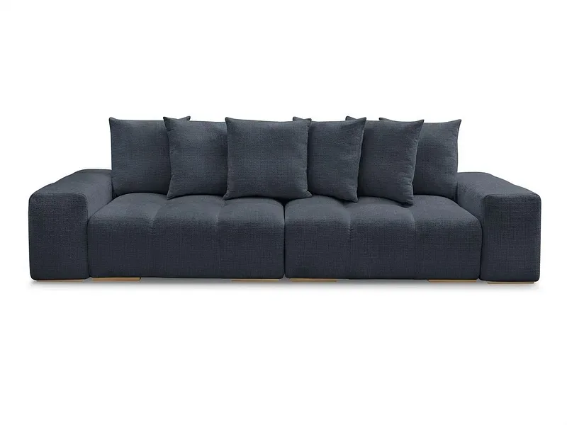 3er Sofa BOBOCHIC ANAKIN Stoff mit Textur dunkelblau