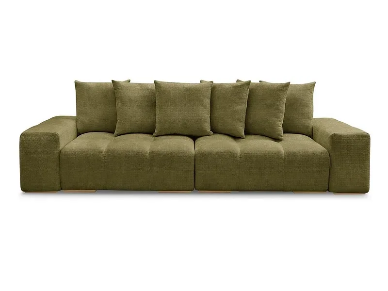 3er Sofa BOBOCHIC ANAKIN Stoff mit Textur grün