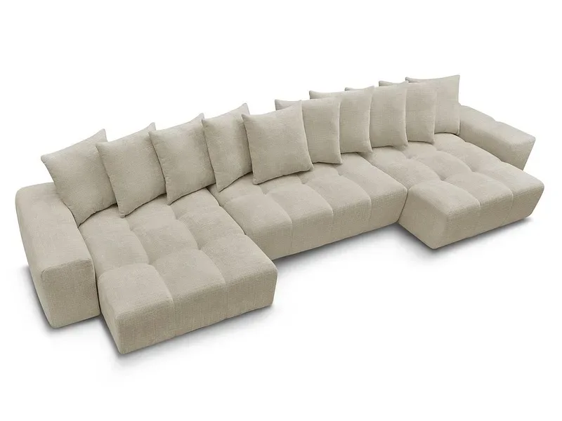 Wohnlandschaft BOBOCHIC ANAKIN Stoff mit Textur beige