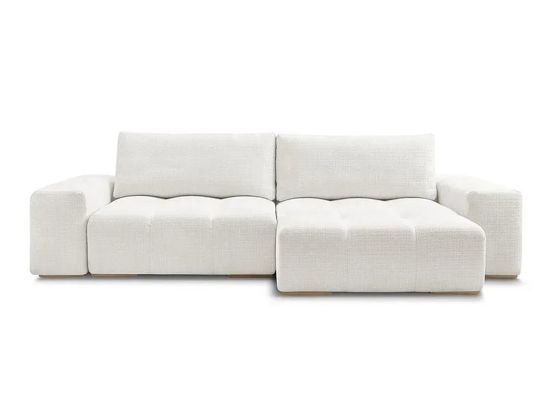 Ecksofa BOBOCHIC ANAKIN Stoff mit Textur weiss